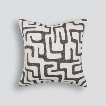 Ollo Luxor Cushion - Feather Inner, Ecru/Black