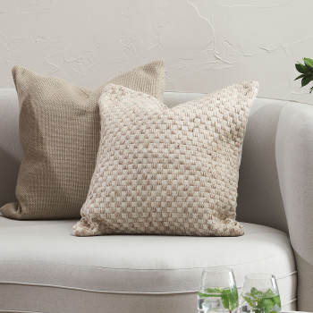 Ollo Pearce Outdoor Cushion - Poly Inner, Taupe/Ivory