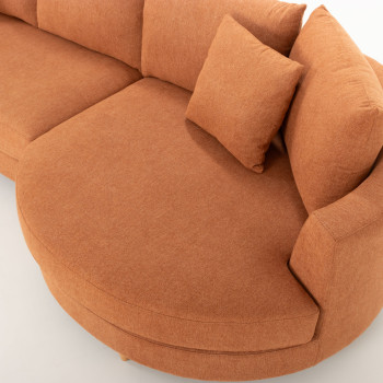 Neve Chaise Sofa, Rust