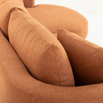Neve Chaise Sofa, Rust