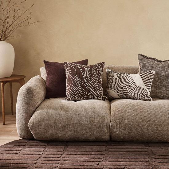 Ollo Elise Feather Inner Cushion, Chocolate/Ivory