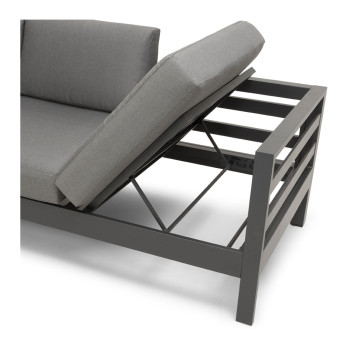 Venus Outdoor 3 Seater Sunlounger, Gunmetal