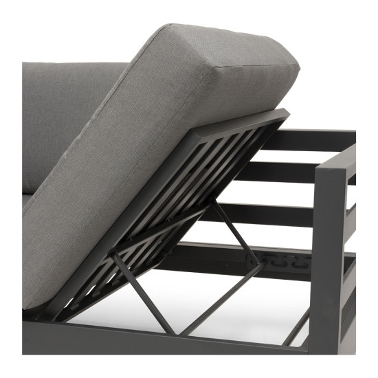 Venus Outdoor 3 Seater Sunlounger, Gunmetal