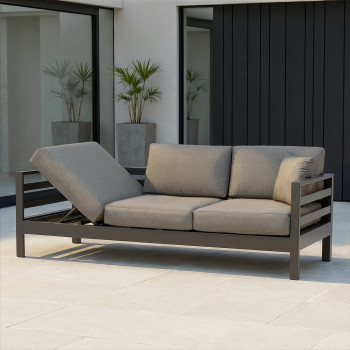 Venus Outdoor 3 Seater Sunlounger, Gunmetal