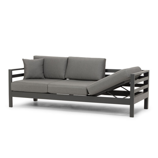 Venus Outdoor 3 Seater Sunlounger, Gunmetal