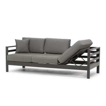 Venus Outdoor 3 Seater Sunlounger, Gunmetal