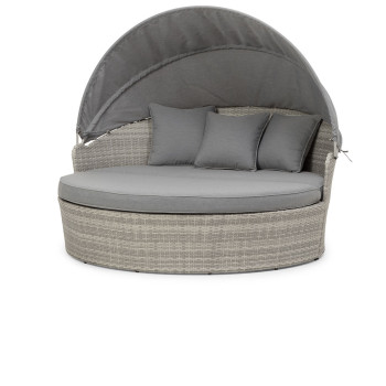 Capri Outdoor Daybed, Grey/White