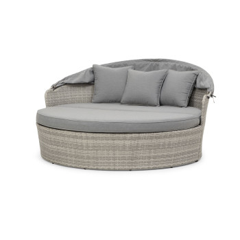 Capri Outdoor Daybed, Grey/White