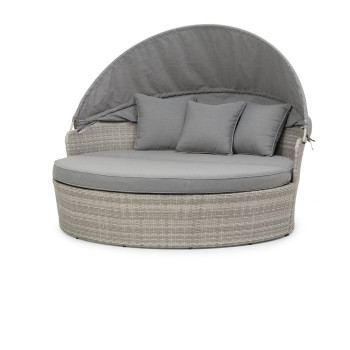 Capri Outdoor Daybed, Grey/White