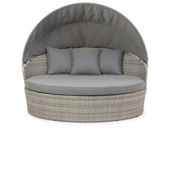 Capri Outdoor Daybed, Grey/White