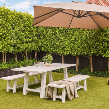 Capri GRC Outdoor Bench Seat - W200, White