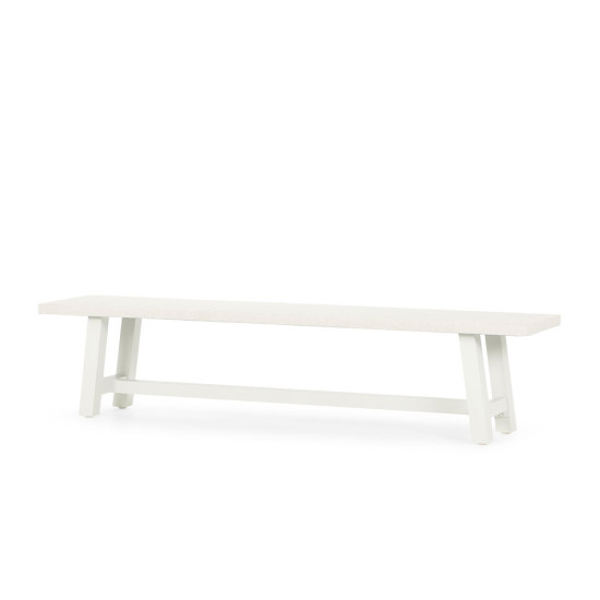 Capri Crossbar GRC Outdoor Bench Seat 200cm, White