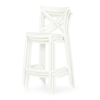 Maddox Outdoor Barstool, White