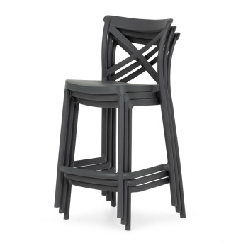 Maddox Outdoor Barstool, Charcoal