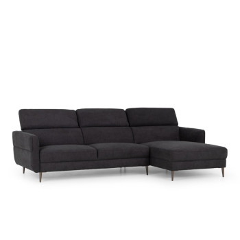 Kiera Chaise Sofa, Charcoal