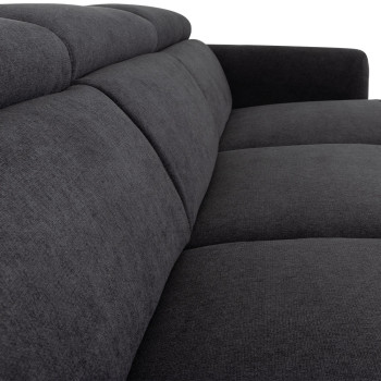 Kiera Chaise Sofa, Charcoal