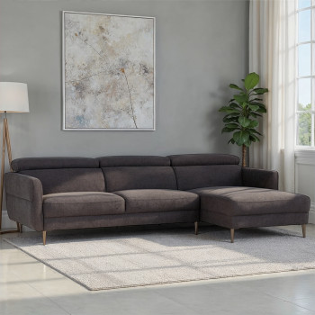 Kiera Chaise Sofa, Charcoal