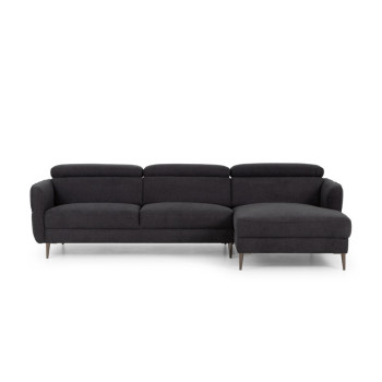 Kiera Chaise Sofa, Charcoal