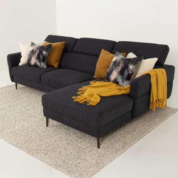 Kiera Chaise Sofa, Charcoal