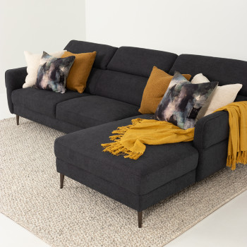 Kiera Chaise Sofa, Charcoal