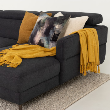 Kiera Chaise Sofa, Charcoal