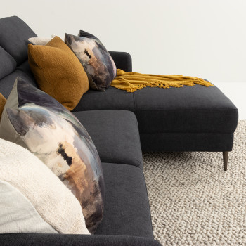 Kiera Chaise Sofa, Charcoal