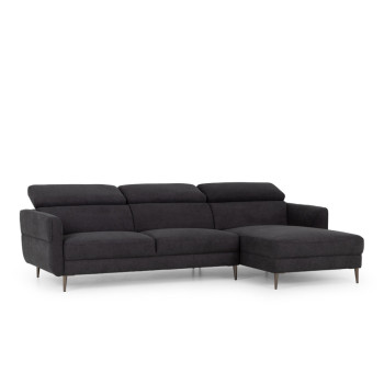 Kiera Right Hand Facing Chaise Sofa, Charcoal