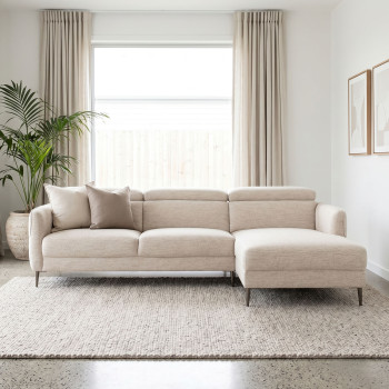 Kiera Right Hand Facing Chaise Sofa, Taupe