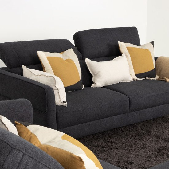Kiera 3 Seater Sofa, Charcoal