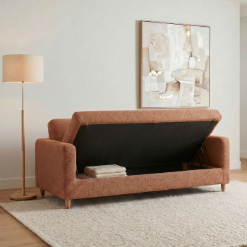 Bella 3 Seater Storage Sofa, Rust