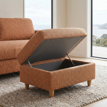 Bella Storage Ottoman, Rust