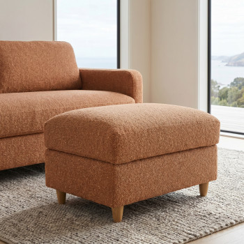 Bella Storage Ottoman, Rust