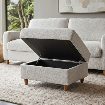 Bella Storage Ottoman, Light Grey