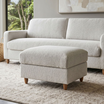 Bella Storage Ottoman, Light Grey