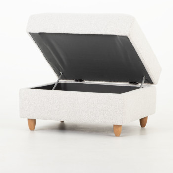 Bella Storage Ottoman, Light Grey