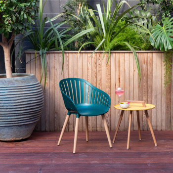 Nassau Outdoor Round Side Table - W50, Yellow