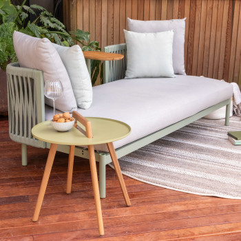 Nassau Outdoor Round Side Table - W50, Sage Green