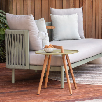 Nassau Outdoor Round Side Table - W50, Sage Green