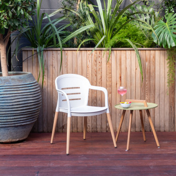 Nassau Outdoor Round Side Table - W50, Sage Green