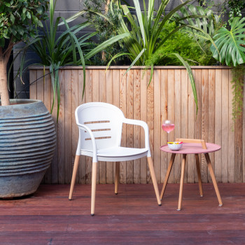 Nassau Outdoor Round Side Table - W50, Pink