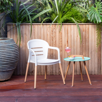 Nassau Outdoor Round Side Table - W50, Mint Green