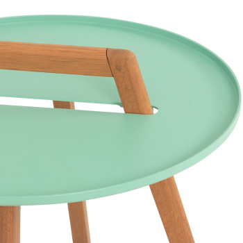 Nassau Outdoor Round Side Table - W50, Mint Green