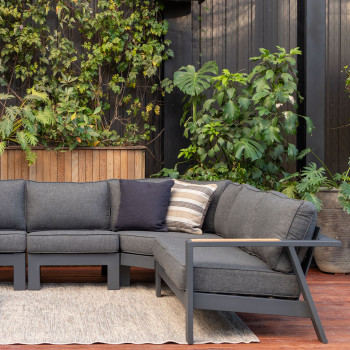 Palau Outdoor Modular One Seater No Arm, Gunmetal