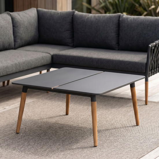 Athens Outdoor Square Coffee Table - W80, Gunmetal