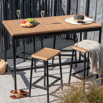 Cayman Outdoor Barstool, Black