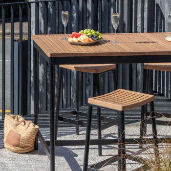 Cayman Outdoor Barstool, Black