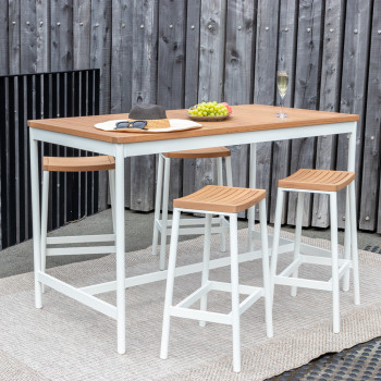 Cayman Outdoor Barstool, White