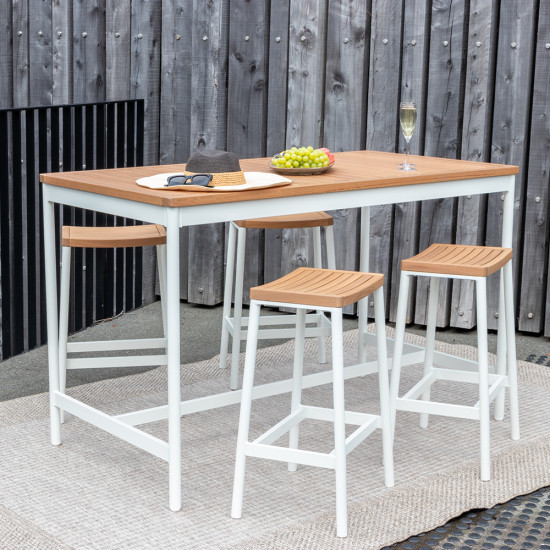 Cayman Outdoor Barstool, White