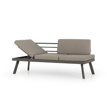 Opal Outdoor 2 Seater Sun Lounger, Gunmetal