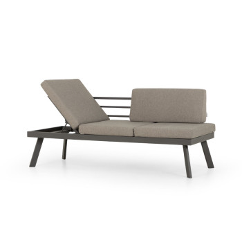 Opal Outdoor 2 Seater Sun Lounger, Gunmetal